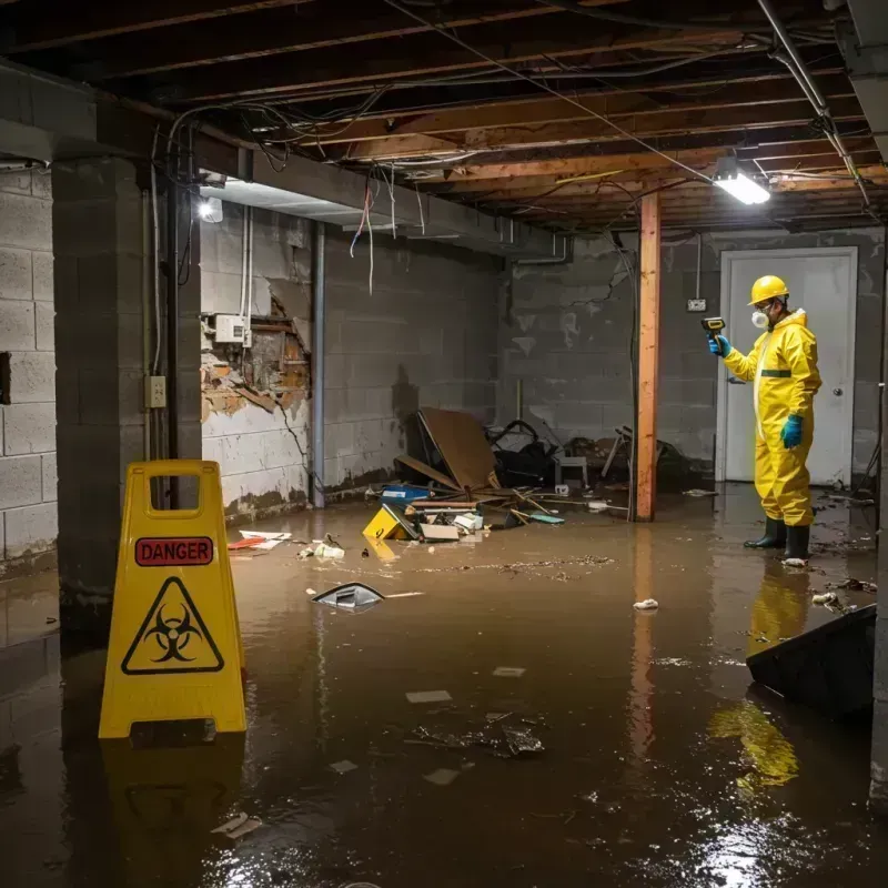 Flooded Basement Electrical Hazard in Moultrie County, IL Property